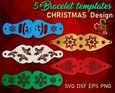 five different types of christmas designs with the words 5 bracket templates on top of them