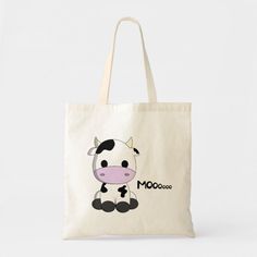 Cute baby cow cartoon tote bag #cowcutecartoonfarm #totebag White Cartoon Bag With Cute Design, White Cartoon Style Bag With Cute Design, White Cartoon Bags For Daily Use, Cartoon Style White Bag For Daily Use, Cute White Bag With Animal Design, Cute White Bags With Animal Design, Cute Art Projects, Cow Print Design, Cow Cartoon