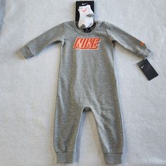 Nwt Bin K.L Nike Baby Clothes, Nike Romper, Nike Onesie, Baby Boy Nike, Orange Bodysuit, Nike Set, Gray Romper, Baby Nike, Nike Orange