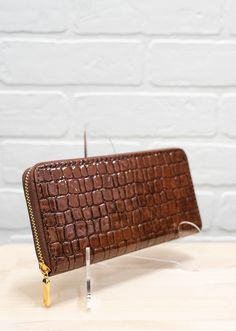 Faux Crocodile Skin Wallet MMW7256 Crocodile Skin, Store Hours, Pink Brown, Zip Around Wallet, Wallet, Skin, Pink