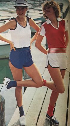 80s Sports Fashion, Mode Tennis, Track Outfits, Tennis Outfits, Outfits 70s, 70s Outfits, Vintage Sportswear