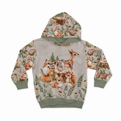 "High quality printed cotton knitwear - sweatshirt. A beautiful forest collection - sweatshirt with a digital print guaranteeing long-lasting quality of use without defying the pattern. The material is ideal for sewing sweatshirts, comfortable pants, skirts, dresses, tunics, hats, baby layette, everyday items and more. Cotton knitwear is distinguished by the highest care of performance and the use of the latest technologies for the production of cotton as well as its printing. The sweatshirt is Printed Cotton Long Sleeve Sweatshirt, Long Sleeve Printed Cotton Sweatshirt, Printed Long Sleeve Cotton Sweatshirt, Animals Forest, Friends Sweatshirt, Forest Baby, Baby Layette, Baby Fabric, Female Soldier