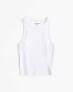 Slim-fitting tank in our softAF rib fabric and cropped length, featuring trendy high-neck detail and all-over ribbed detail. Rib Fabric, Women Essentials, Ribbed Fabric, Women's Tops, Abercrombie Fitch, High Neck, Womens Tops, Fabric, White