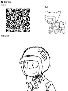 a cartoon character with a qr code on it's face and an image of a