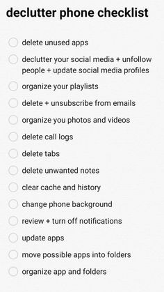 a checklist with the text delitter phone checklist on top of it