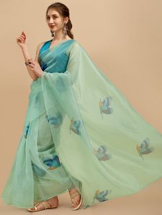 Sea green and blue sareeAbstract printed saree with no borderThe saree comes with an unstitched blouse piece, Check the image of the blouse piece to understand how the actual blouse piece looks like Green Pre-draped Saree With Printed Motifs, Green Pre-draped Saree With Unstitched Blouse For Summer, Summer Green Pre-draped Saree With Unstitched Blouse, Green Summer Saree, Green Semi-stitched Dupatta With Digital Print, Semi-stitched Green Blouse Piece With Sheer Dupatta, Bollywood Style Blue Dupatta With Digital Print, Green Summer Saree With Sheer Dupatta, Green Saree With Sheer Dupatta For Summer