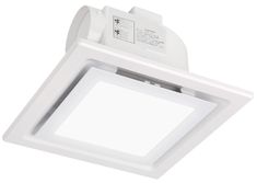 a white square light fixture on a white background