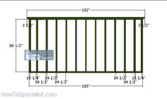 a drawing of a gate with measurements