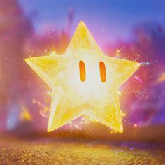 a yellow star with two eyes on it