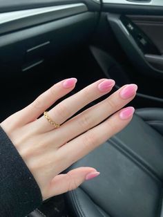 Natural Aura Nails, Light Pink Simple Nails, Pink Blush Nails, Almond Nails Pink, Light Pink Nails, Blush Nails