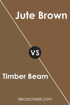 a brown and white poster with the words, jute brown vs timber beam on it