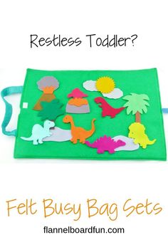 felt busy bag set for toddlers with the text, how to use felt?