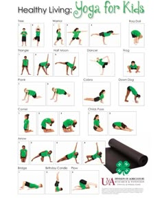 yoga poses for kids to do at home and work on their body, arms and legs