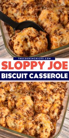 Here's an easy dinner idea for you to enjoy: a delicious Sloppy Joe ground beef casserole recipe! This cheesy ground beef biscuit recipe has a comforting flakiness and savory goodness that’s impossible to resist. It's an easy comfort food recipe your family is sure to love! Sloppy Joes Biscuits, Casserole Recipes Easy, Biscuit Recipes Dinner, Meals Beef, Casserole Beef, Biscuit Casserole, Ground Beef Casserole Recipes