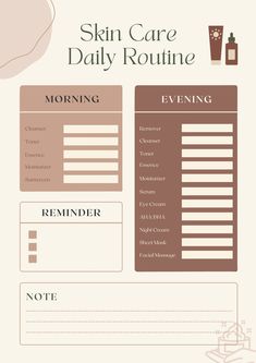 the skin care daily routine is shown