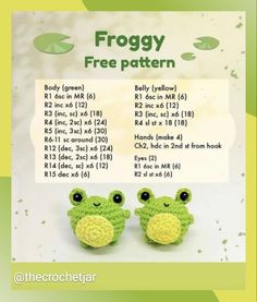 Free Crochet Pattern
Free Amigurumi Pattern
Instagram Crochet Tutorial Pattern, Quick Crochet Patterns, Crochet Keychain Pattern, Crochet Frog, Beginner Crochet Projects