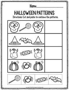 halloween pattern worksheet for kids