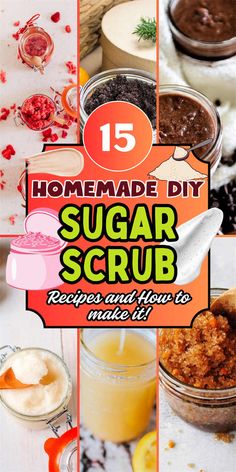 Unlock the secrets to crafting 15 unique homemade sugar scrubs that will leave your skin radiant and glowing. Best Homemade Face Scrub, Hand Sugar Scrub Diy, Sugar Face Scrub Diy, Facial Scrubs Homemade, How To Make Sugar Scrub, Sugar Scrub Recipe Easy, How To Make Body Scrub, Sugar Scrub Diy Easy, Whipped Sugar Scrub Recipe