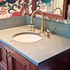 Check out this beautiful bathroom! The builder picked up cut to size Green Slate vanity and backsplash and installed for his customer. Backsplash Bathroom Sink, Backsplash Bathroom, Beautiful Bathrooms