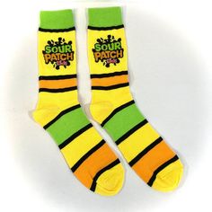 Sour Patch Kids, Sour Patch, Mens Crew Socks, Crew Sock, Crazy Socks, Men's Shoe, Gifts Under 10, Patch Kids, Green Accents