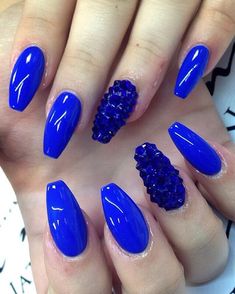 21+ Royal Blue Nail Art Designs, Ideas Design Trends Premium PSD Nails Gold Accent, Royal Blue Nails Designs, Nail Art Bleu, Blue And Silver Nails, Kids Nail Designs, Blue Nail Art Designs, Blue Gel Nails, Royal Blue Nails, Dark Blue Nails