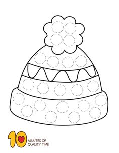 Craft For Winter For Kids, Winter Hat Craft For Kids, Dot Art Printables, Polar Bear Craft, Winter Crafts Preschool, January Crafts, Crafts Preschool, Winter Preschool