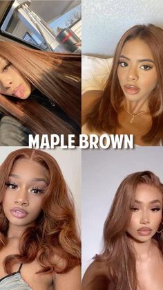 Brown Hair On Curly Hair, Maple Brown Hair Color, Brown Hair With Highlights Curly, Maple Brown Hair, Burgundy Blonde Hair, Honey Brown Hair Dye, Box Hair Dye, Hair Color For Brown Skin, Golden Brown Hair Color