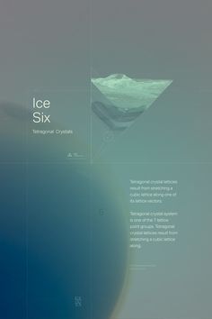 an ice six brochure is shown on a blue and gray background with text