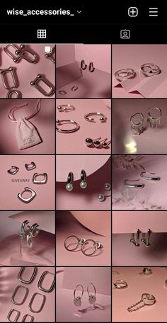 many different images of various rings and jewelry on display in multiple pictures, with the words wise accessories above them