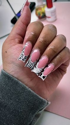 Nail Piercing, Classy Acrylic, White Tip Nails, Tapered Square Nails, Simple Acrylic, Duck Nails, Hard Nails, Girly Acrylic Nails, Simple Acrylic Nails