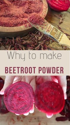 beetroot powder being used to make beetroot paste