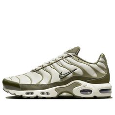 Nike Air Max Plus 'Light Bone Medium Olive' FB9722-002 Casual Nike Air Max For Outdoor With Air Cushioning, Casual Nike Air Max With Air Cushioning For Outdoor, Casual Nike Air Max For Outdoor, Functional Khaki Sneakers For Sports, Casual Nike Air Max For Light Sports, Fade-resistant, Khaki Nike Shoes, Nike Tn, Limited Edition Sneakers, Fresh Shoes