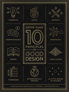 a black and white poster with the words 10 things to know about design on it