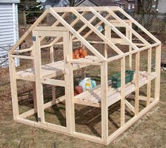 a small wooden house built in the yard