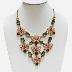 Stella And Dot Fleurette Bib Necklace Statement Multicolor Rhinestones Chain | eBay Formal Multicolor Jeweled Necklaces, Formal Multicolor Jeweled Necklace, Multicolor Jeweled Costume Jewelry Necklaces, Multicolor Crystal Jewelry With Chain, Multicolor Crystal Chain Jewelry, Crystal Chain Necklace In Costume Jewelry Style, Costume Jewelry Crystal Chain Necklace, Green Crystal Necklace With Stones, Crystal Multi-stone Necklace For Parties