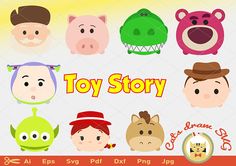 an image of toy story with many different faces and animals on the front, along with text that reads toys story