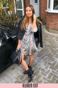 Snake Print Mini Dress With Button Detail Snake Print Outfit Dresses, Snake Print Dress Outfit, Printed Shirt Outfit, Dress Work Outfit, Faux Fur Gilet, Snake Boots, Fur Gilet, Snake Skin Dress, Collarless Shirt