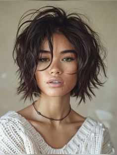 Eat Length Hair, Short Uneven Haircut, Portrait References, Bob Cuts, Choppy Hair, Messy Short Hair, Short Layered, Edgy Short Hair, Haircuts For Medium Hair