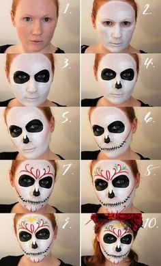 Unique Halloween Makeup, Halloween Makeup For Kids, Halloween Makeup Clown, Cute Halloween Makeup, Cool Halloween Makeup