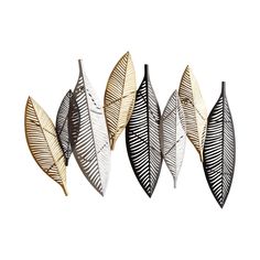 Leaflet Wall Decor - BlueJay Avenue Silver Metal Wall Art, Cyan Lighting, Silver Wall Decor, Lobby Wall, Contemporary Metal Wall Art, Silver Walls, Cyan Design, Gold Decor, Wall Art For Sale