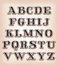 an old fashioned alphabet with letters and numbers in the style of art decouperation