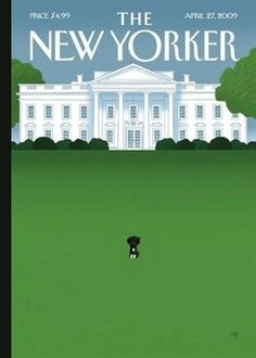 the new yorker movie poster with a man walking in front of a white house