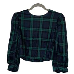 Adorable Forever 21 Plaid Long Sleeve Puff Shoulder Women’s/Girls Top -Small Nwt Preppy Fitted Plaid Top, Preppy Green Tops For Fall, Green Preppy Tops For Fall, Plaid Puff Sleeve Top For Fall, Fitted Preppy Winter Tops, Cute Fall Puff Sleeve Tops, Cute Puff Sleeve Tops For Fall, Forever 21 Shirts, Basic Blouses