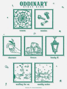 an old - fashioned poster with pictures of different things on it, including spider webs and