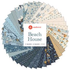 an assortment of beach house fabrics in various colors and patterns, with the title above it