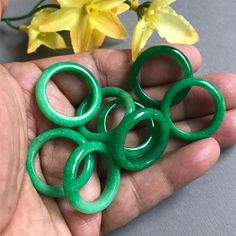 Beautiful Green Jade Rings Size 5 & 6 approximately. 5 mm thickness, Can be used for Various styling jewelry. Can Band, Green Jade Ring, Styling Jewelry, Jade Rings, March Birthstone Jewelry, August Birthstone Jewelry, Ring Shapes, Jade Ring, Unisex Bracelets