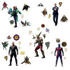 several different types of character stickers on a white background, including characters from the video game overwatch