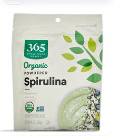 a bag of organic powdered spirulina