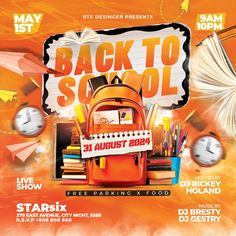 the back to school flyer is shown