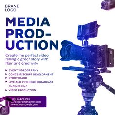 an advertisement for a video production company